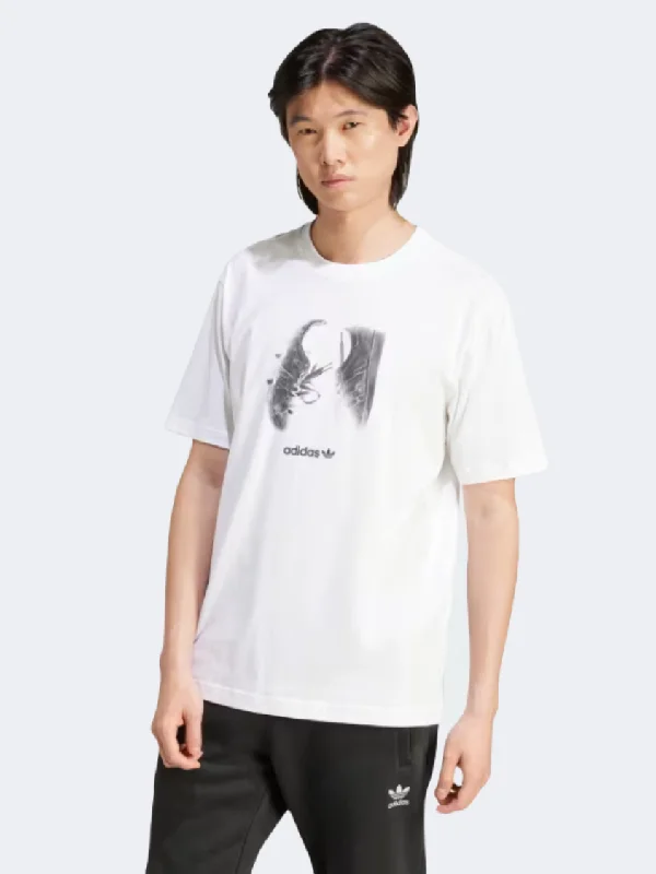 Men's short-sleeve graphic tee-Adidas Street 5 Men Original T-Shirt White/Black