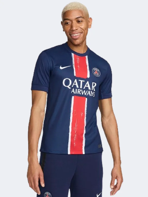 Men's short-sleeve sporty shirt-Nike Paris Saint Germain Df Jersey Stadium Home Men Football T-Shirt Navy/White/Red