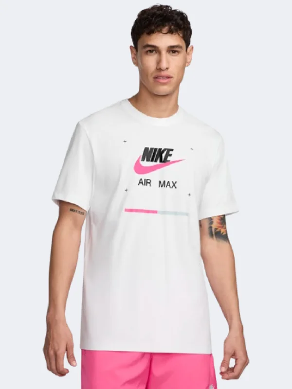 Men's short-sleeve summer shirt-Nike Sportswear Air Max Men Lifestyle T-Shirt White