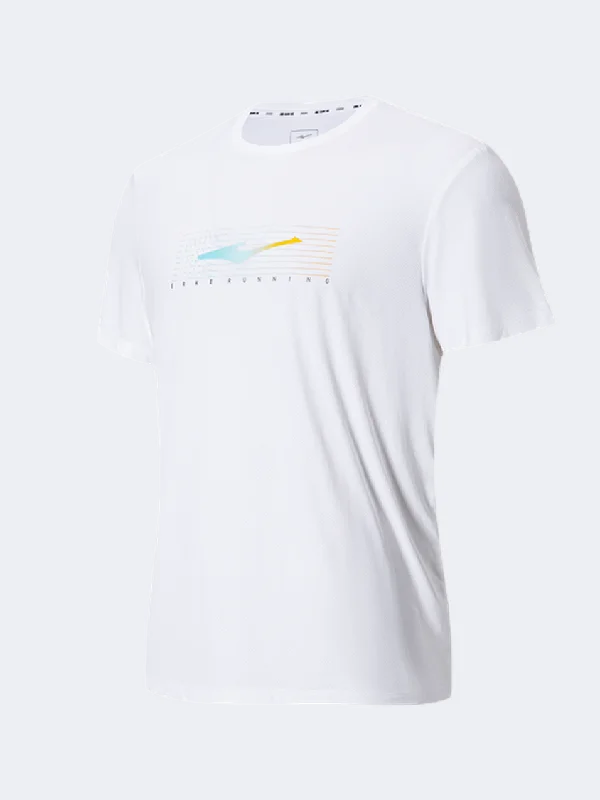 Men's short-sleeve formal tee-Erke Crew Men Running T-Shirt White