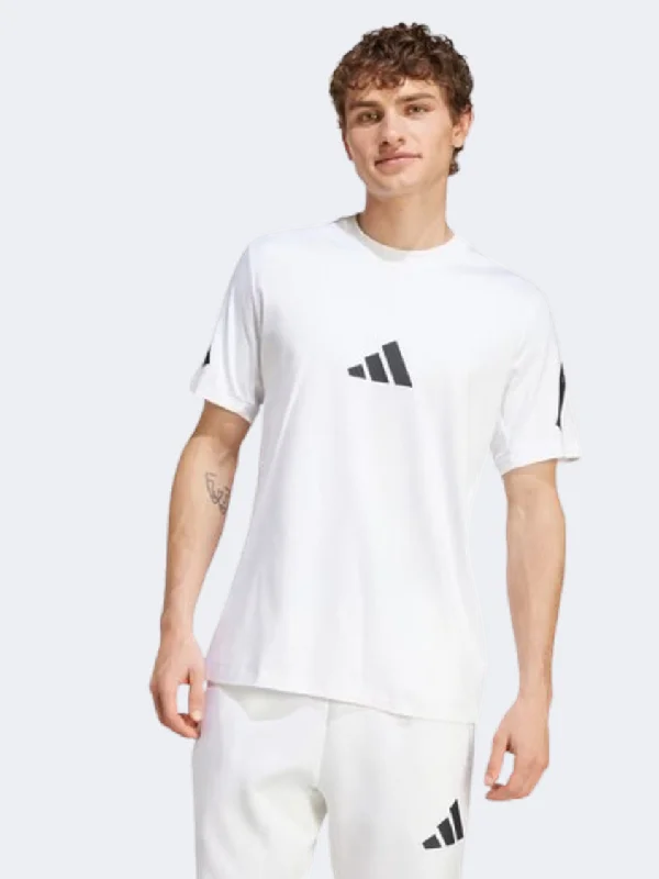 Men's short-sleeve gothic black shirt-Adidas New Z N E Men Sportswear T-Shirt White