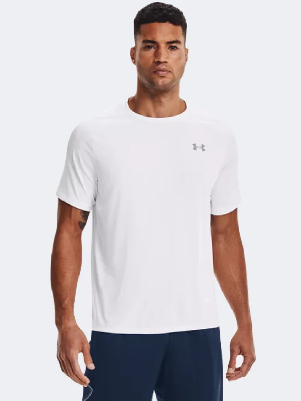 Men's short-sleeve cotton shirt-Under Armour Tech 2 Men Training T-Shirt White/Overcast Grey