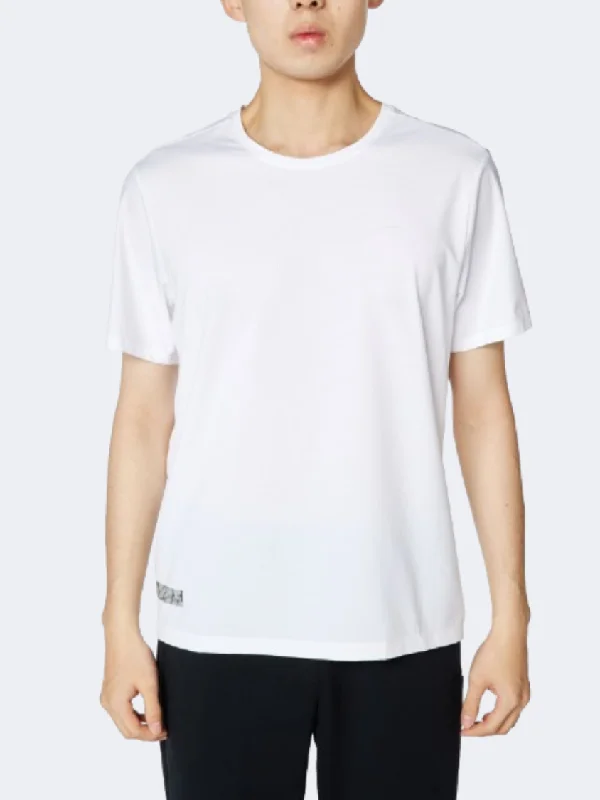 Men's short-sleeve classic white tee-Anta Flow Light Men Running T-Shirt White