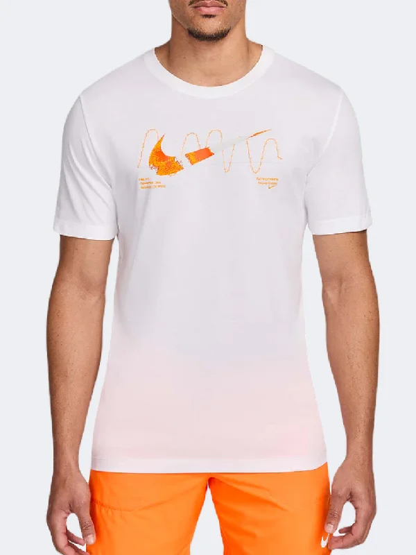 Men's short-sleeve bright color tee-Nike Iykyk Graphic Men Running T-Shirt White/Orange