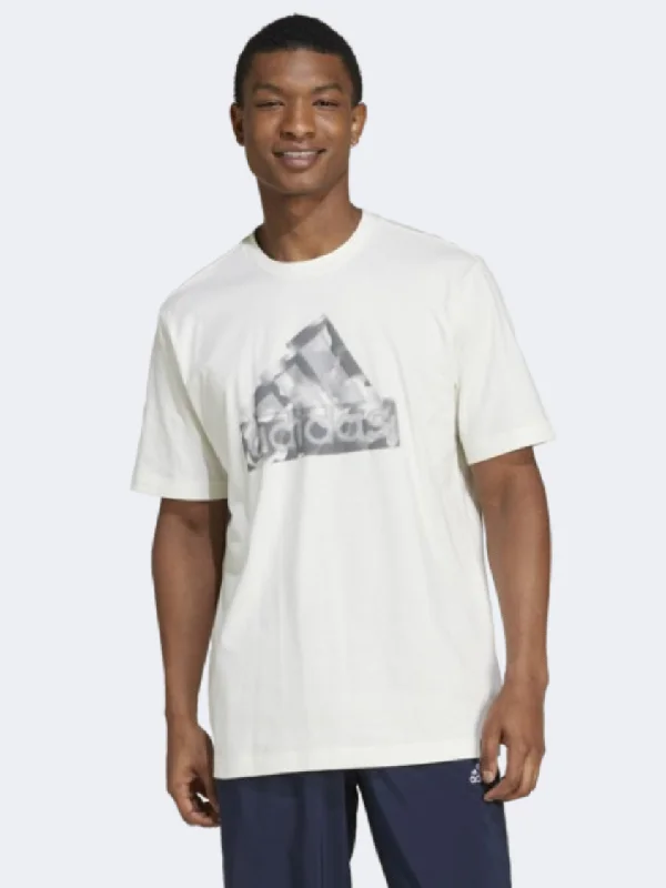 Men's short-sleeve custom graphic top-Adidas Future Icons Logo Men Sportswear T-Shirt Off White