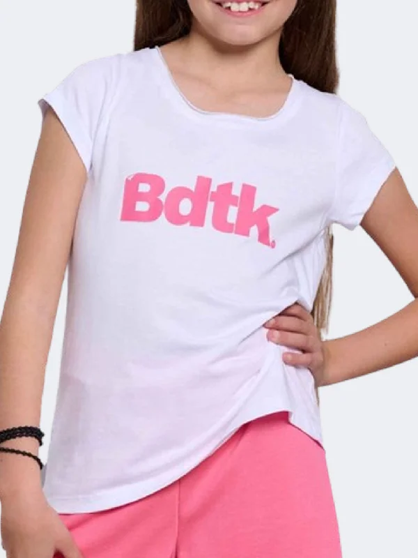 Men's short-sleeve luxury tee-Bodytalk Girls Lifestyle T-Shirt White/Pink