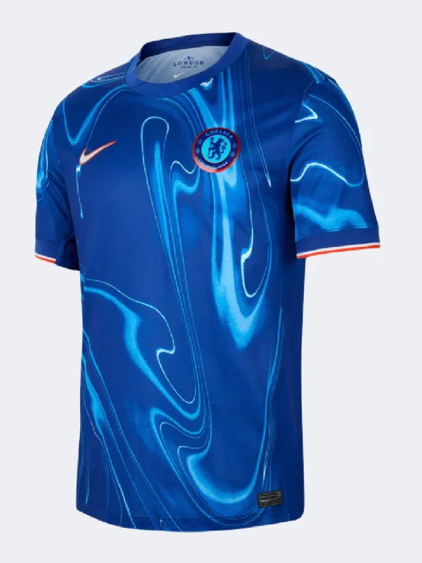 Men's short-sleeve silk luxury top-Nike Chelsea Jersey Stadium Home 24 Men Football T-Shirt Blue/Orange/White