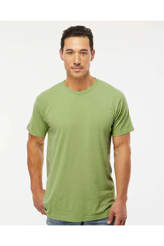 Men's short-sleeve breathable shirt-M&O Mens Vintage Garment Dyed Short Sleeve Crewneck T-Shirt - Aloe Green