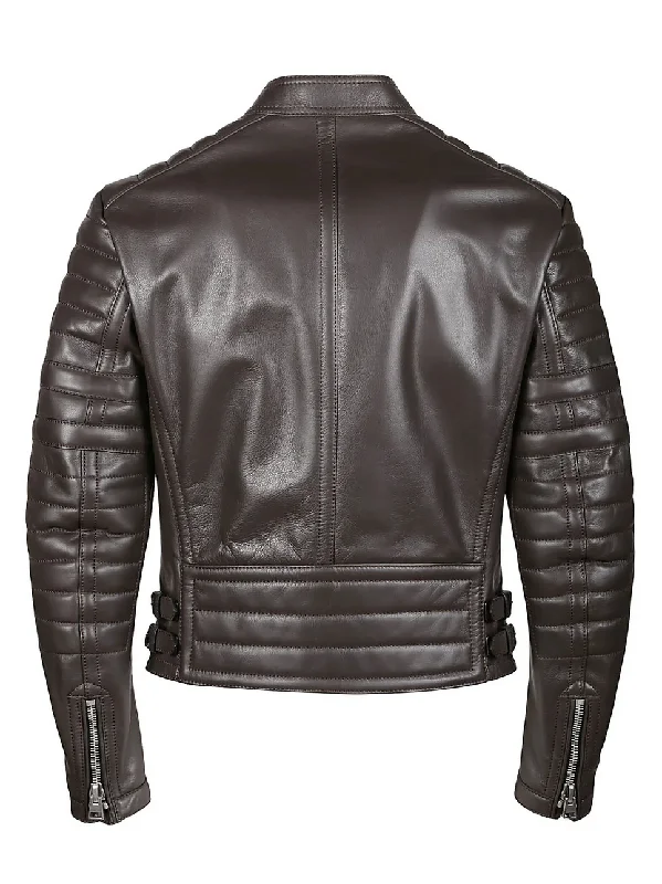 Men's affordable jackets-Tom Ford Mens Tom Ford Leather Icon Biker Jacket in Brown