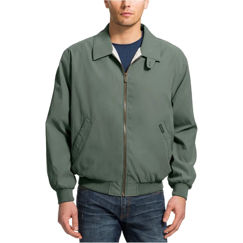 Men's white jackets-Weatherproof Mens Mircofiber Bomber Jacket, Green, Medium