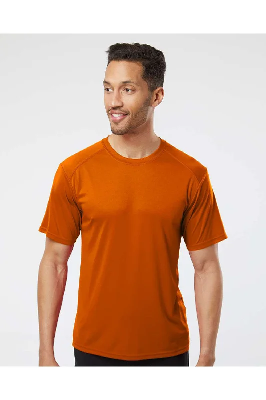 Men's short-sleeve lightweight top-Paragon Mens Islander Performance Moisture Wicking Short Sleeve Crewneck T-Shirt - Orange