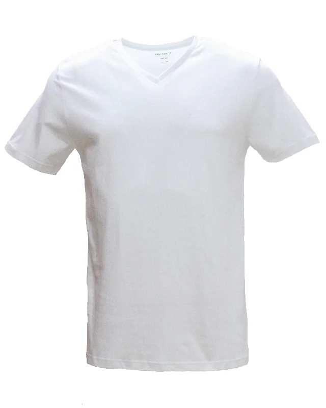 Men's short-sleeve beige linen top-Gents T-Shirts White