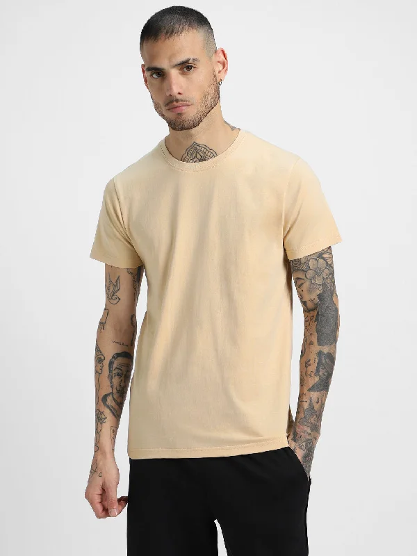 Men's short-sleeve casual shirt-Swan White Plain Tshirt