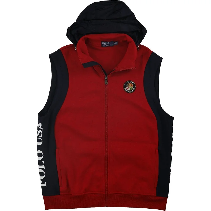 Men's half-zip jackets-Ralph Lauren Mens Downhill Skier Outerwear Vest, Red, X-Small