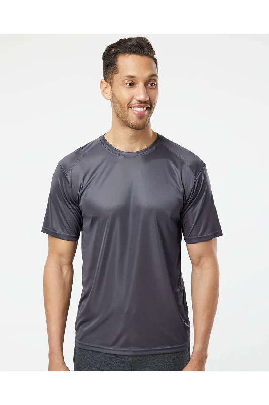 Men's short-sleeve rugged shirt-Paragon Mens Islander Performance Moisture Wicking Short Sleeve Crewneck T-Shirt - Graphite Grey