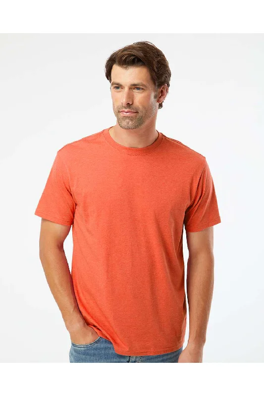 Men's short-sleeve gray casual top-Kastlfel Mens Recycled Soft Short Sleeve Crewneck T-Shirt - Orange