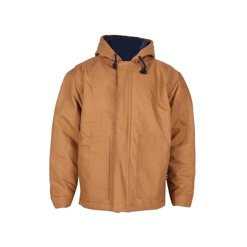 Men's tan jackets-Forge FR Work Jacket Mens Flame Resistant Zip Insulated MFRIJ-006