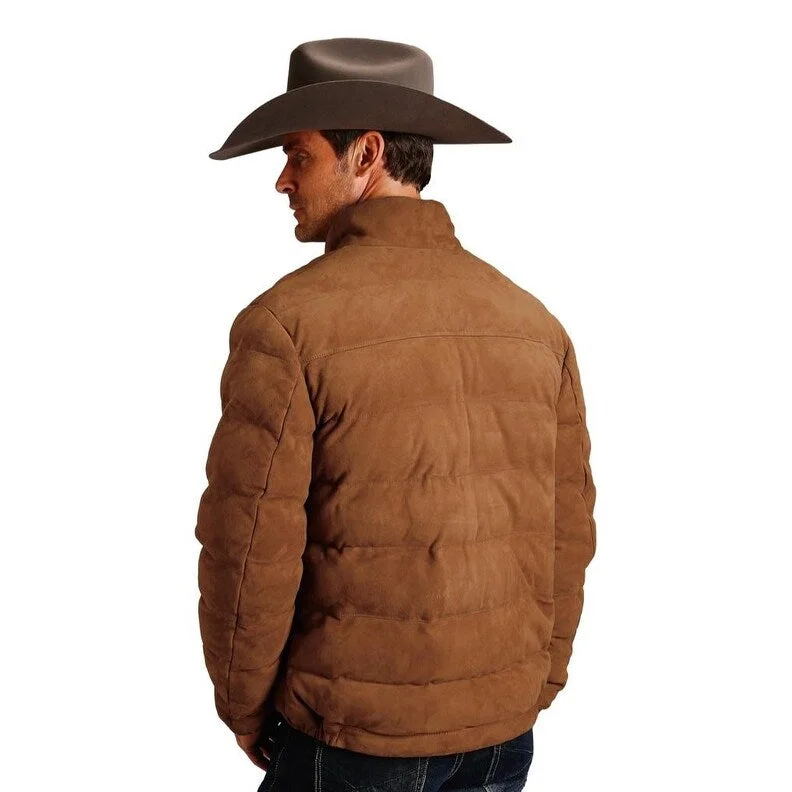 Men's bomber jackets-Stetson Western Jacket Mens Leather Caramel 11-097-0539-6633 TA