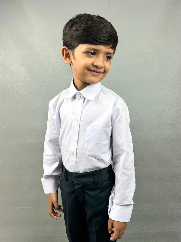 Men's short-sleeve black tee-2 Yrs to 15 Yrs Formal Shirt for Boys Neel White