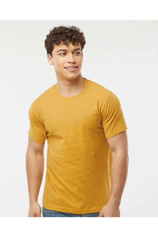 Men's short-sleeve indigo casual shirt-Tultex Mens Fine Jersey Short Sleeve Crewneck T-Shirt - Ginger Gold