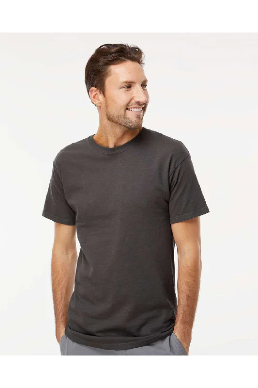 Men's short-sleeve hemp casual shirt-M&O Mens Gold Soft Touch Short Sleeve Crewneck T-Shirt - Charcoal Grey