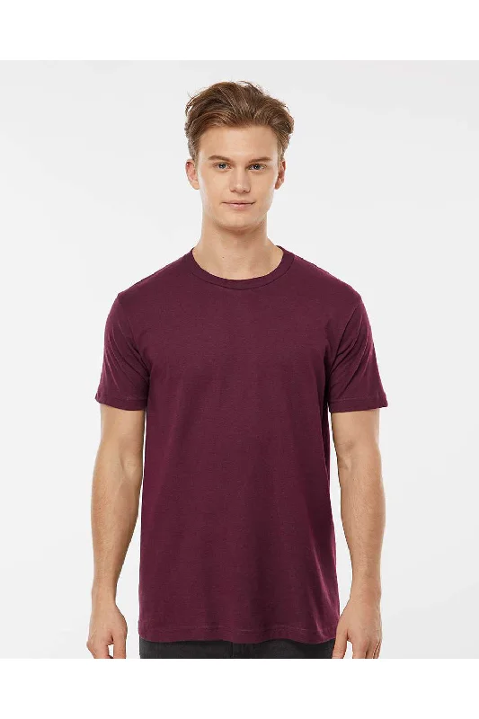 Men's short-sleeve bamboo breathable tee-Tultex Mens Fine Jersey Short Sleeve Crewneck T-Shirt - Burgundy