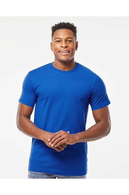 Men's short-sleeve polo shirt-Tultex Mens Fine Jersey Short Sleeve Crewneck T-Shirt - Royal Blue