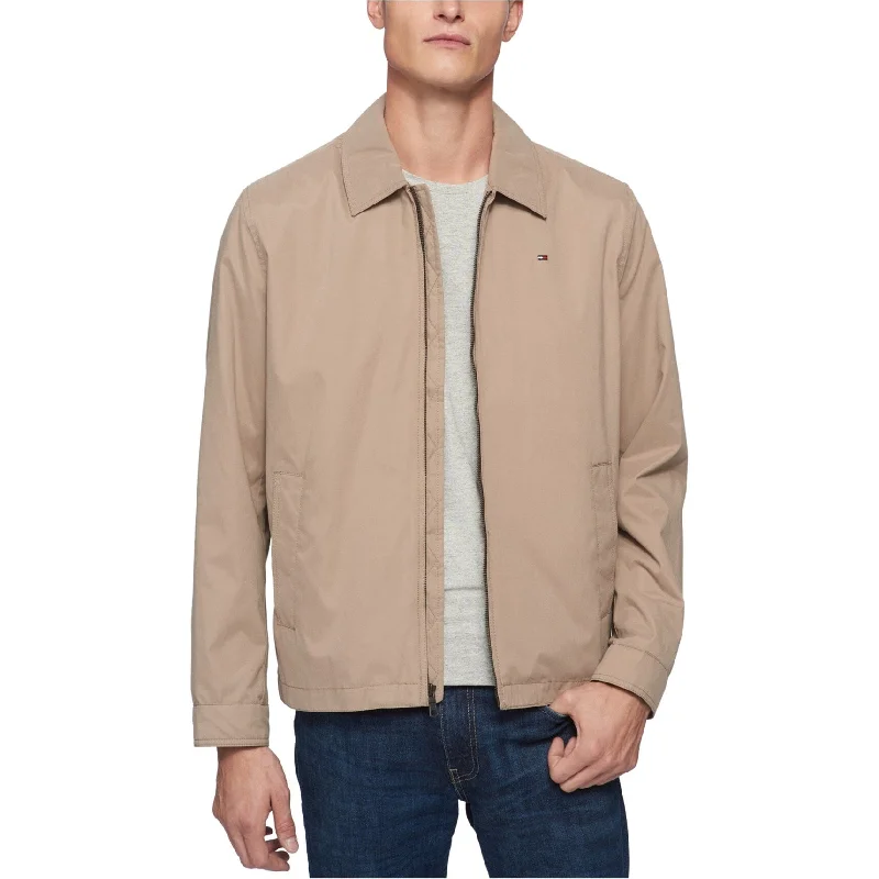 Men's trail jackets-Tommy Hilfiger Mens Lightweight Jacket, Beige, Small