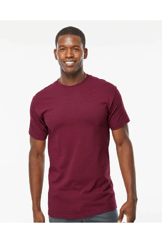 Men's short-sleeve durable shirt-M&O Mens Gold Soft Touch Short Sleeve Crewneck T-Shirt - Maroon