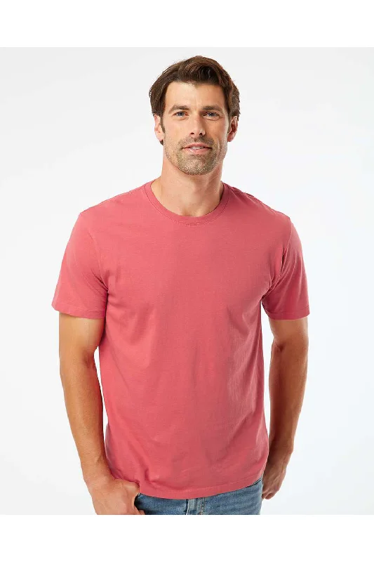 Men's short-sleeve casual shirt-SoftShirts Mens Organic Short Sleeve Crewneck T-Shirt - Brick