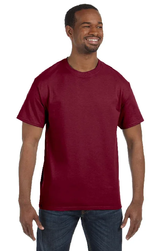 Men's short-sleeve eco-friendly shirt-Hanes Mens ComfortSoft Short Sleeve Crewneck T-Shirt - Cardinal Red - Closeout