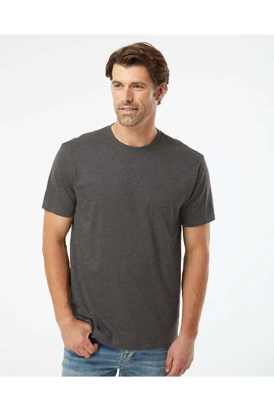 Men's short-sleeve premium linen shirt-Kastlfel Mens Recycled Soft Short Sleeve Crewneck T-Shirt - Carbon Grey