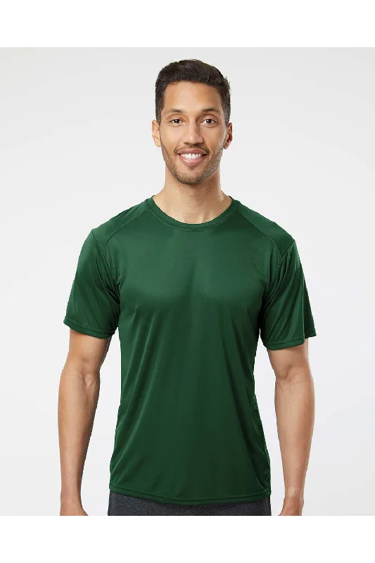 Men's short-sleeve travel tee-Paragon Mens Islander Performance Moisture Wicking Short Sleeve Crewneck T-Shirt - Hunter Green