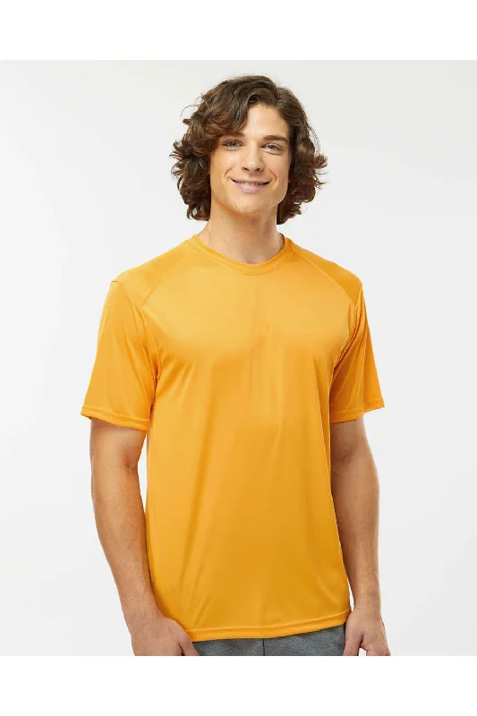 Men's short-sleeve modern fit shirt-Paragon Mens Islander Performance Moisture Wicking Short Sleeve Crewneck T-Shirt - Gold