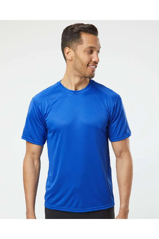 Men's short-sleeve crew neck shirt-Paragon Mens Islander Performance Moisture Wicking Short Sleeve Crewneck T-Shirt - Royal Blue