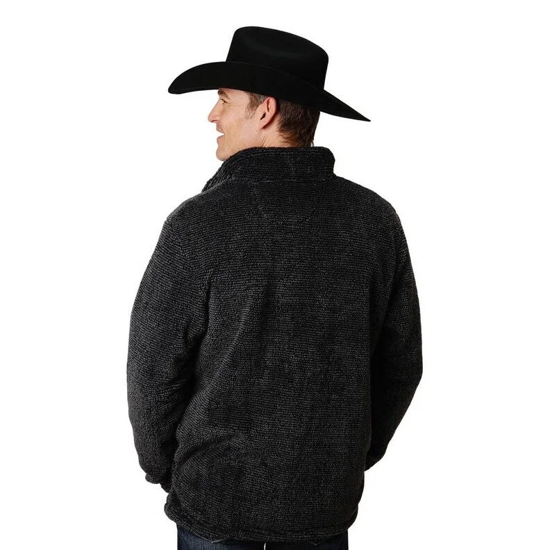 Men's clubbing jackets-Roper Western Jacket Mens Solid Pullover Gray 03-097-0250-7122 GY