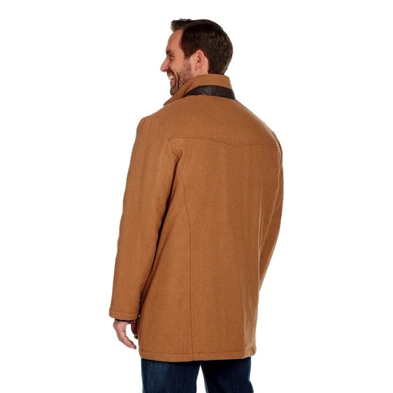 Men's urban jackets-Cripple Creek Western Coat Mens Melton Wool Zip Button CR43366