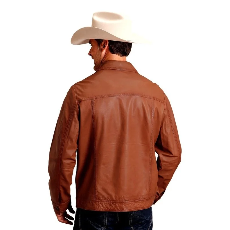 Men's machine-made jackets-Stetson Western Jacket Mens Smooth Jean Style 11-097-0539-6637 BR