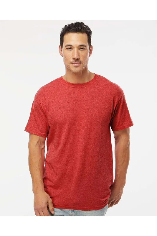 Men's short-sleeve pink summer tee-M&O Mens Gold Soft Touch Short Sleeve Crewneck T-Shirt - Heather Red