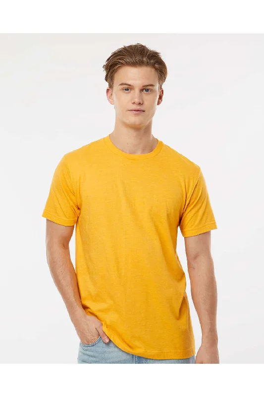 Men's short-sleeve luxury tee-Tultex Mens Fine Jersey Short Sleeve Crewneck T-Shirt - Heather Mellow Yellow