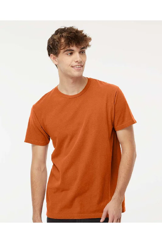 Men's short-sleeve vintage tee-M&O Mens Vintage Garment Dyed Short Sleeve Crewneck T-Shirt - Burnt Orange