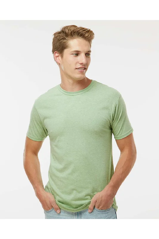 Men's short-sleeve turquoise festival tee-Kastlfel Mens Recycled Soft Short Sleeve Crewneck T-Shirt - Green Tea