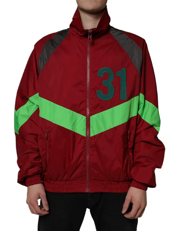 Men's bomber jackets-Dolce & Gabbana multi Nylon Full Zip Windbreaker Men's Jacket