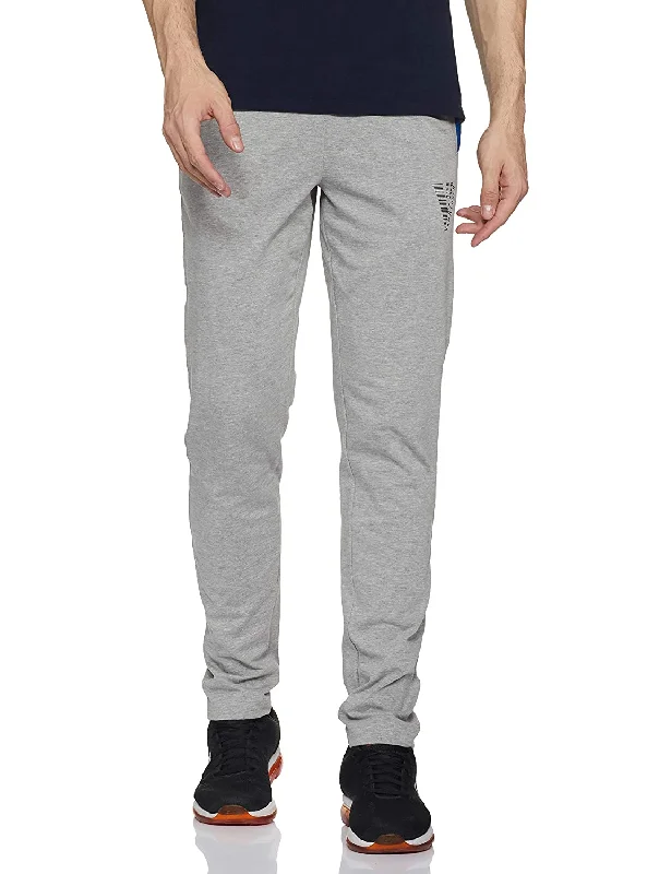 men's casual navy linen pants-Van Heusen Solid Men Cotton Grey Track Pants Joggers