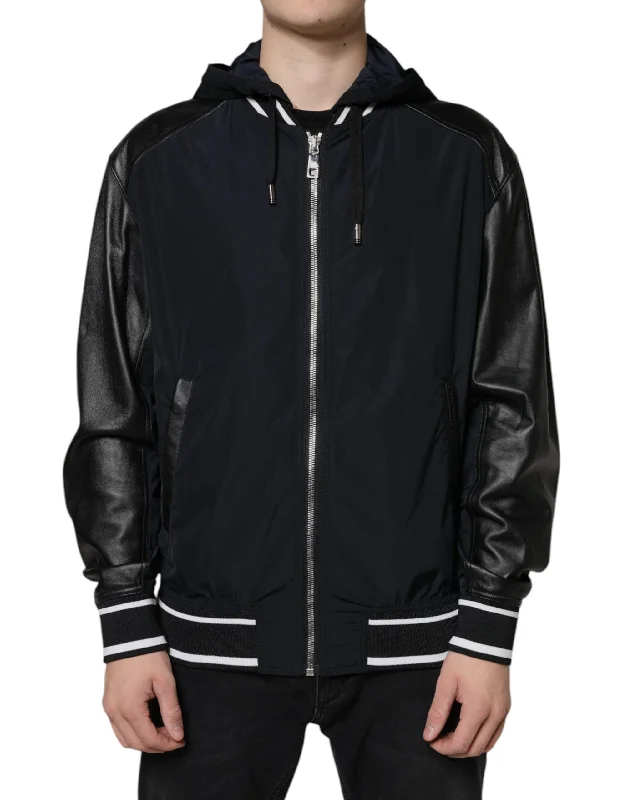 Men's discount jackets-Dolce & Gabbana  Hooded Full Zip Men Bomber Men's Jacket (Pre-Owned)