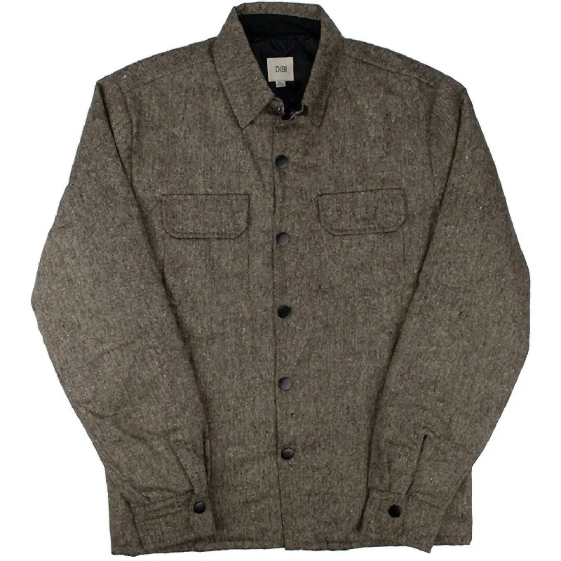 Men's road-trip jackets-Men's Tweed Waistcoat Jacket In Brown