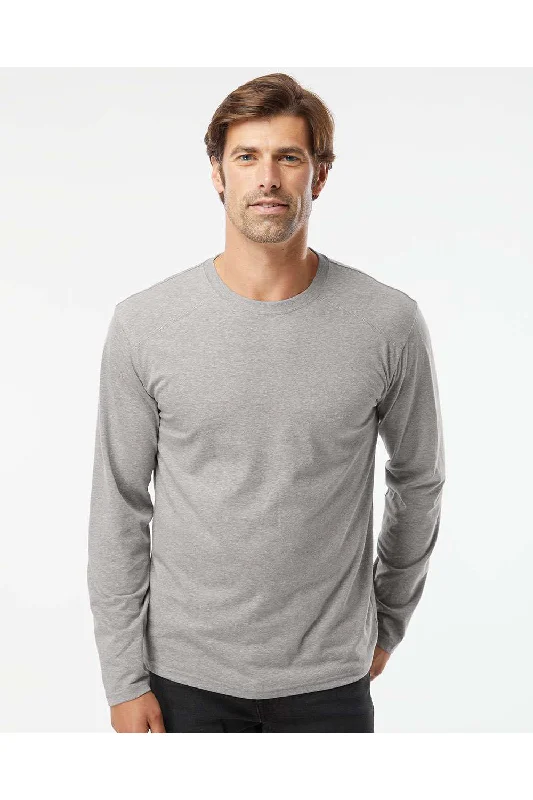 Men's short-sleeve soft tee-Kastlfel Mens Recycled Soft Long Sleeve Crewneck T-Shirt - Steel Grey