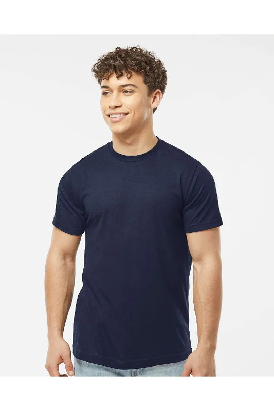 Men's short-sleeve travel tee-Tultex Mens Poly-Rich Short Sleeve Crewneck T-Shirt - Navy Blue