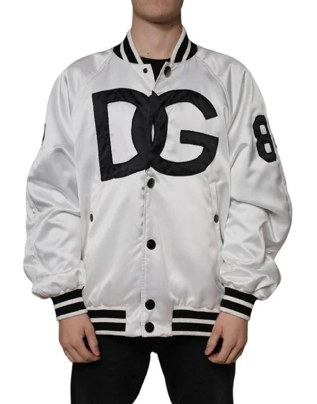 Men's softshell jackets-Dolce & Gabbana  Polyester Logo Full Zip Bomber Men's Jacket