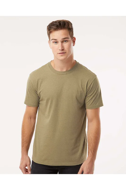 Men's short-sleeve purple slim fit shirt-Kastlfel Mens Recycled Soft Short Sleeve Crewneck T-Shirt - Moss Green